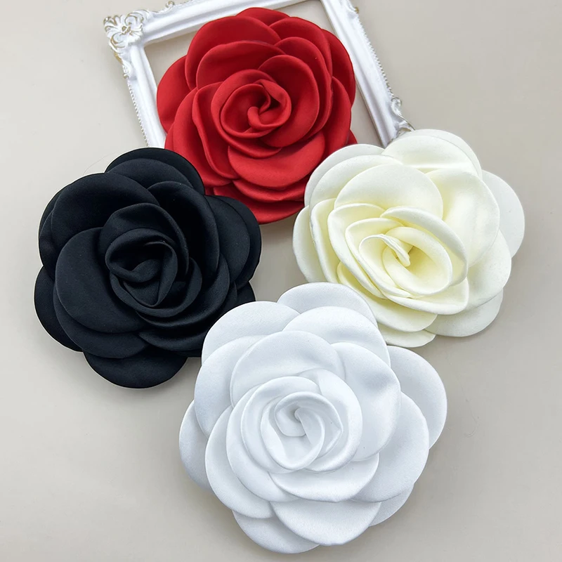 Broche de flores grandes de tela Coreana de alta calidad para mujer, accesorios de ropa con dijes de flores, Pin de solapa para mujer, decoración de fiesta