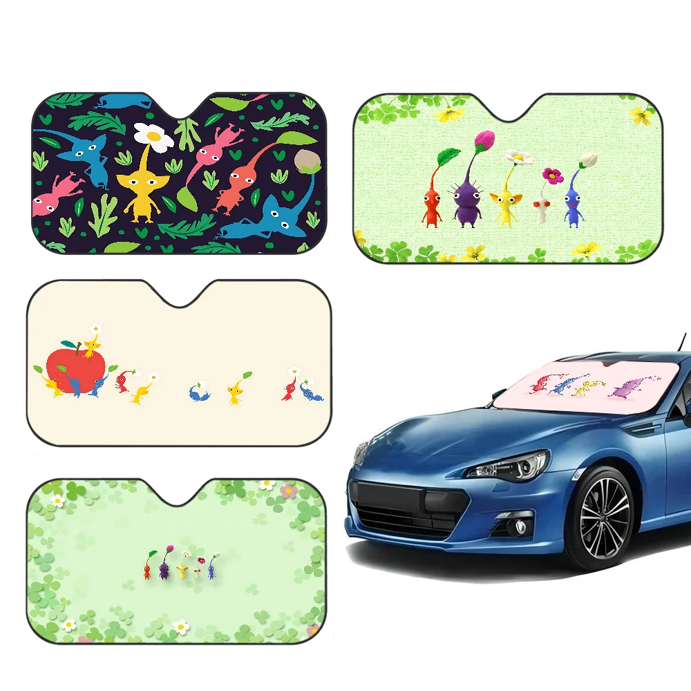 

Pikmin Game Foldable Front Windshield Sunshade 70x130cm Anime Cartoon Foils Car Sun Visor Sun Shade Protect