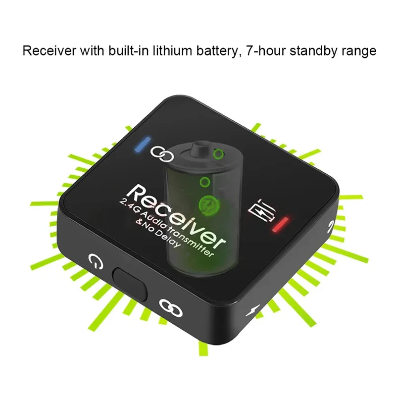 Receptor transmissor de música de áudio wi-fi sem fio 50m 2 4ghz com adaptador sem fio estéreo r/l de 3.5mm para AC-3/dts/pcm tv computador cd