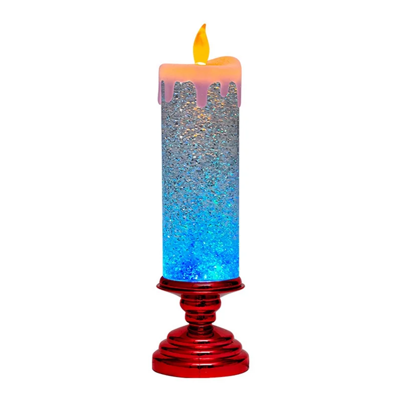 

A64Z светодиодные рождественские свечи, меняющие цвет, светодиодная водяная свеча с блестящими беспламенными светодиодными свечами, настольный стол