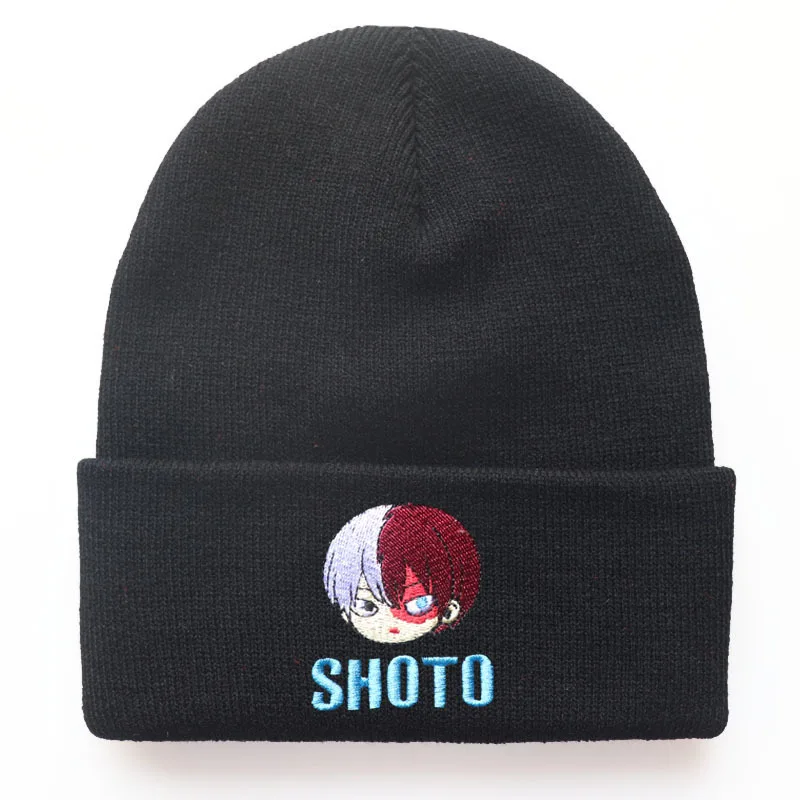 Unisex Anime My Hero Academia Midoriya Izuku Katsuki Shoto Cosplay Beanie Cap Warm Winter Hats Knitted Cap Embroidery Hat