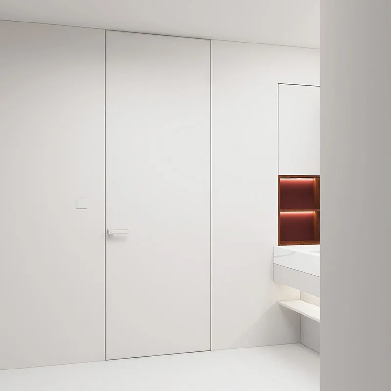 

Frameless doors can be painted, aluminum wood doors painted interior doors through top minimalist style, modern and simple