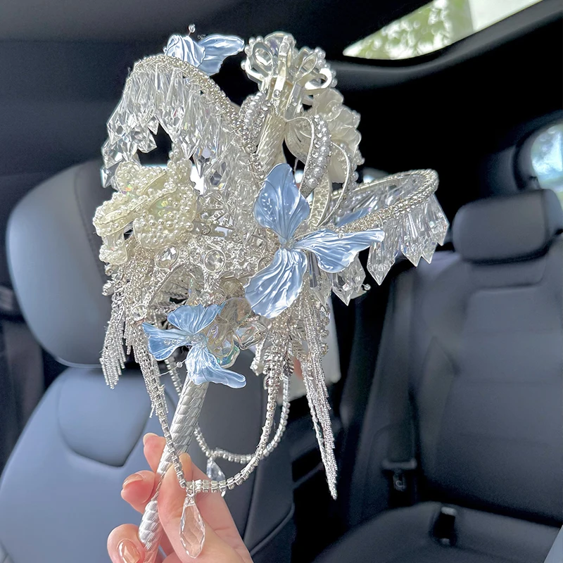 

Новый скипетр со звездной короной, свадебный букет с узлом, синий премиум-класса со звездами и бриллиантами, сказочный скипетр