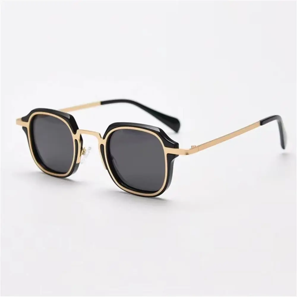 

Trendy Hip-Hop Metal Sunglasses Cool UV Protection Polygonal Sun Glasses Street Shooting Eyewear for Women & Men