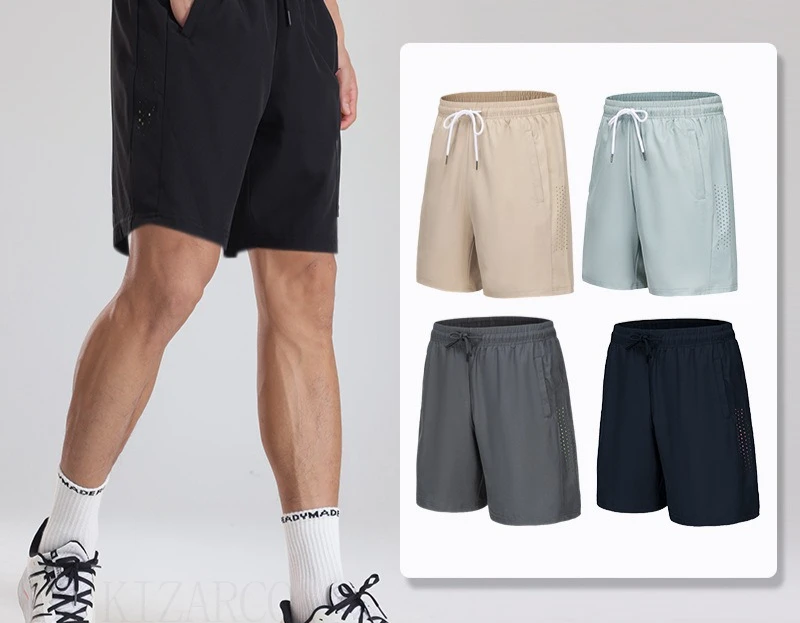 2025 Men's Athletic Shorts Summer Workout Loose Fit Plain Black Knit Running Basketball Gym Training Sports Shorts Big Size