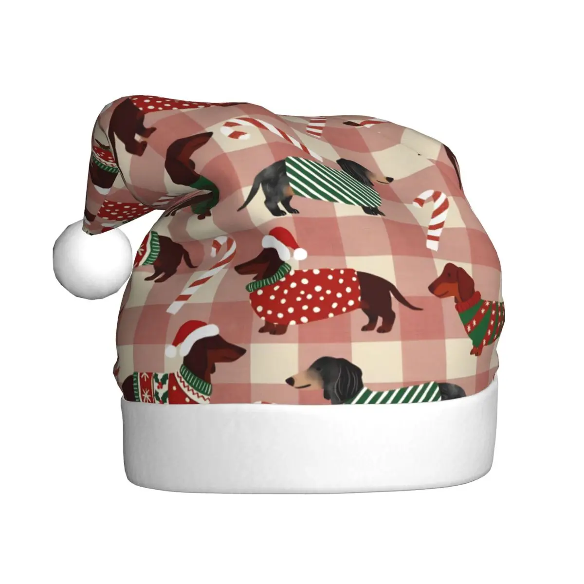 Christmas Dachshund Christmas Hats for Adult Men Women Dogs Animal Santa Hat Cap Xmas Decoration Headdress