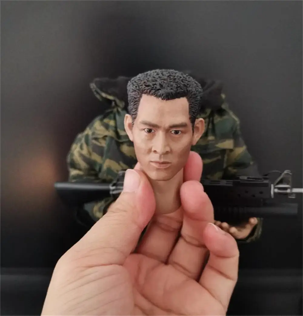 1/6 asie le chinois Kung Fu chauve Version homme mâle Jet Li Huang Fei Hong tête sculpter modèle de sculpture pour figurine d'action 12"