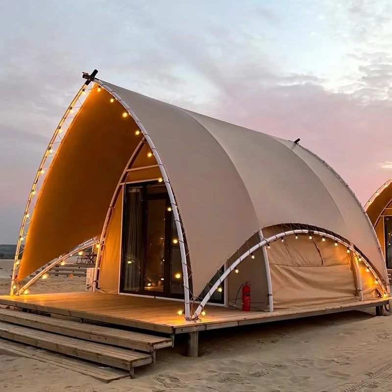 Luxury Hotel Tent Luxury Beach Glamping Tent with Waterproof Canvas Four-Season for Resort Camping