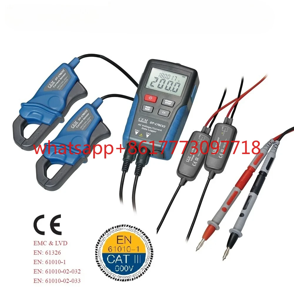 DT-176CV2 Dual Channels AC Current and Voltage Dataloggers with 256000 Datas Memory and Datas Analysis