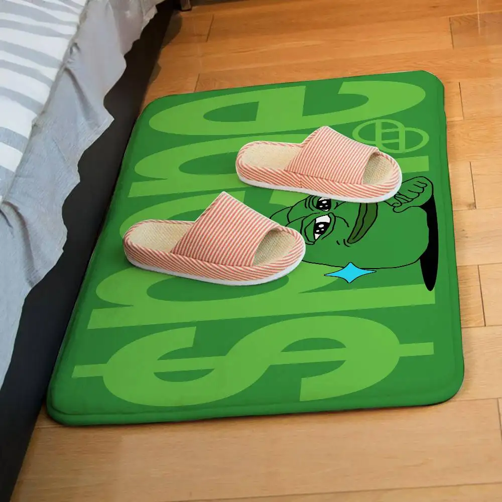 P-Pepe الحزين الضفدع الكلمة حصيرة الحمام ماصة حصيرة بسيطة باب الأوساخ مقاومة حصيرة المنزل المطبخ حصيرة القدم حصيرة دخول حصيرة #5