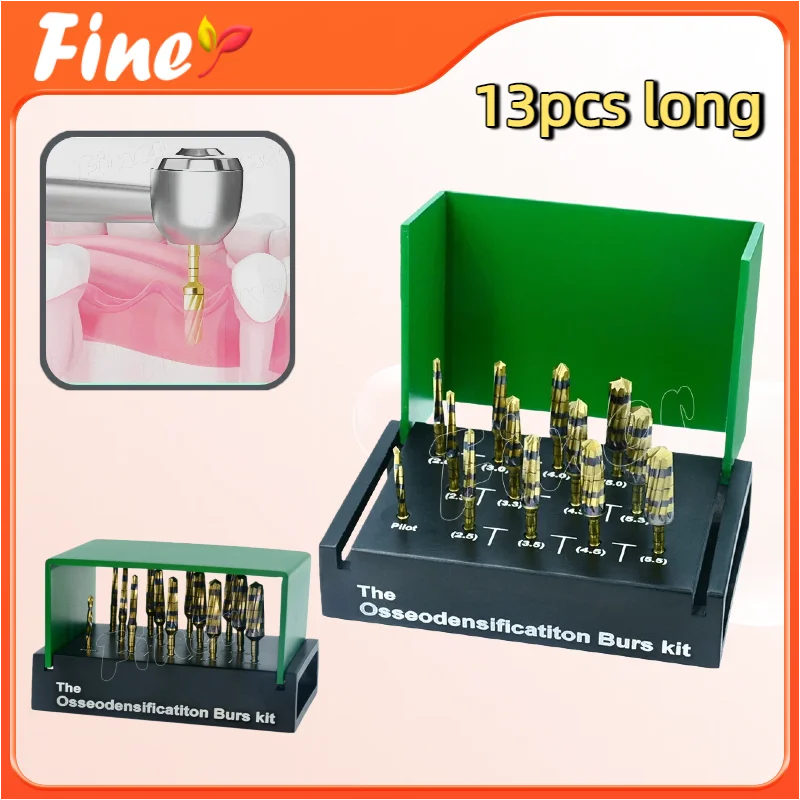 

Finer 13pcs Osseodensification Burs Kit Surgical Implant System Drivers Osseodensification Burs Long