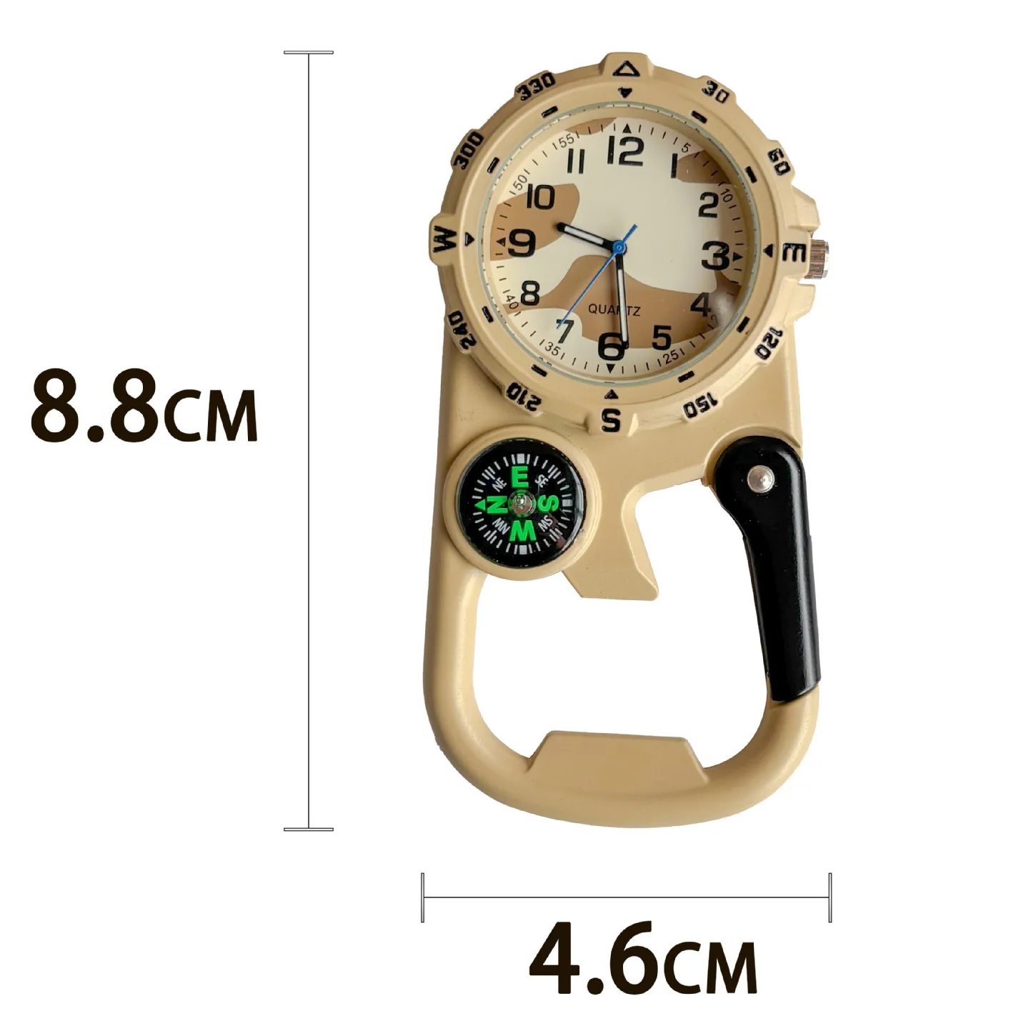 휴대용 포켓 시계 나침반 금속 걸이식 허리 시계 병따개, 남녀 노인용 스포츠 시계, 마운틴 시계