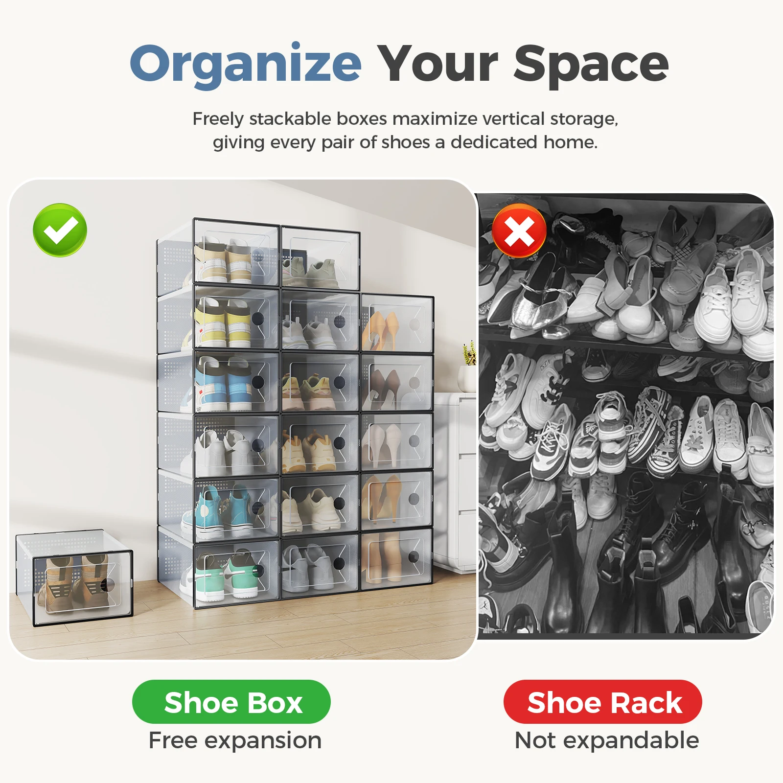 clear shoe containers with lids
