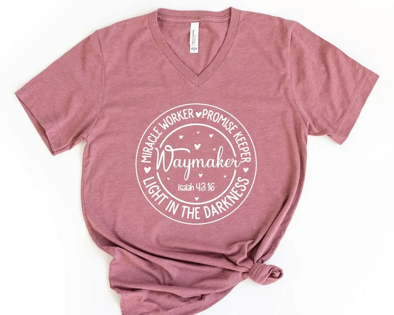 Waymaker Shirt Miracle Worker Promise Keeper Faith Religious Gift Christian Bible Verse Short Sleeve Top Tees O Neck 100% cctton