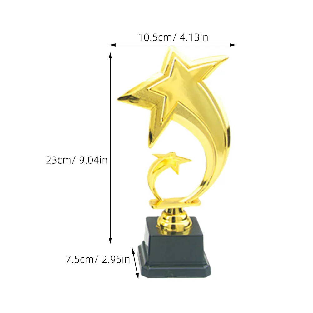 Golden Star Trophy Award 20cm Plastic Sports Competition Prize for School Events and Sports Day