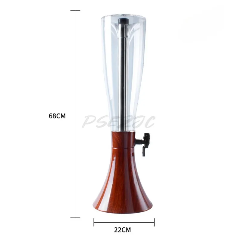 Wood Grain Base Acrylic Wine Dispenser Beer Machine Wine Column Coffee Machine Drinking Water Dispenser