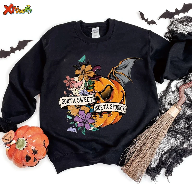 

Hot Sale Women Halloween Pumpkin Print Long Sleeve Sweatshirt Kids Pullover Tops Blouse Shirt Female Casual Hoodies Tracksuit