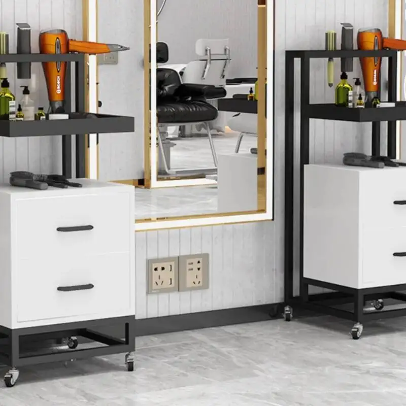 

Hotel Utility Salon Trolley Wheels Reception Luxury Salon Trolley Modern Commercial Carrinho Auxiliar Salon Furniture RR50ST