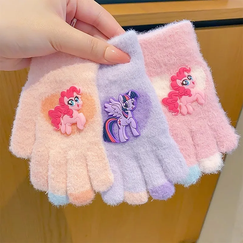 Miniso 子供用手袋 冬 5 本指 カップル 男の子と女の子 暖かさ 厚みのある分割手袋