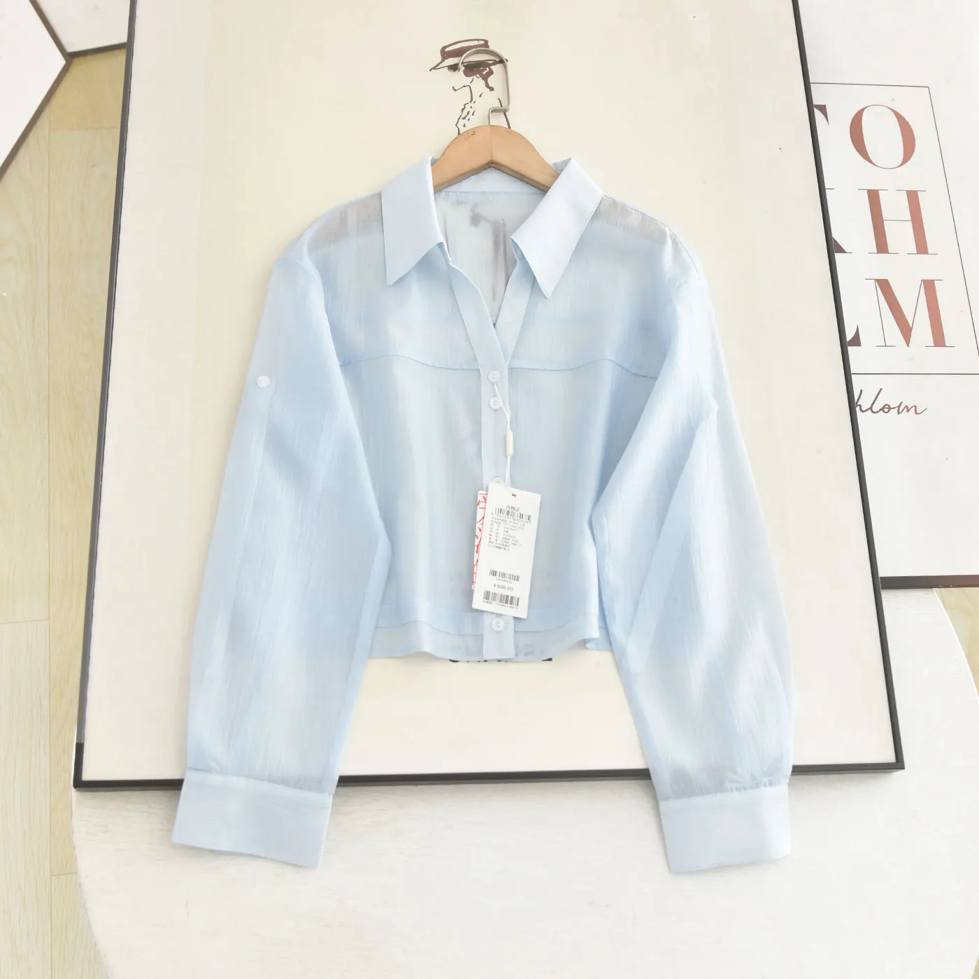 

Slimming Summer 2026 Women's Shirt Thin Sun Protection Long Sleeve Turn-down Collar Versatile Small Size Fashionable Casual Wear