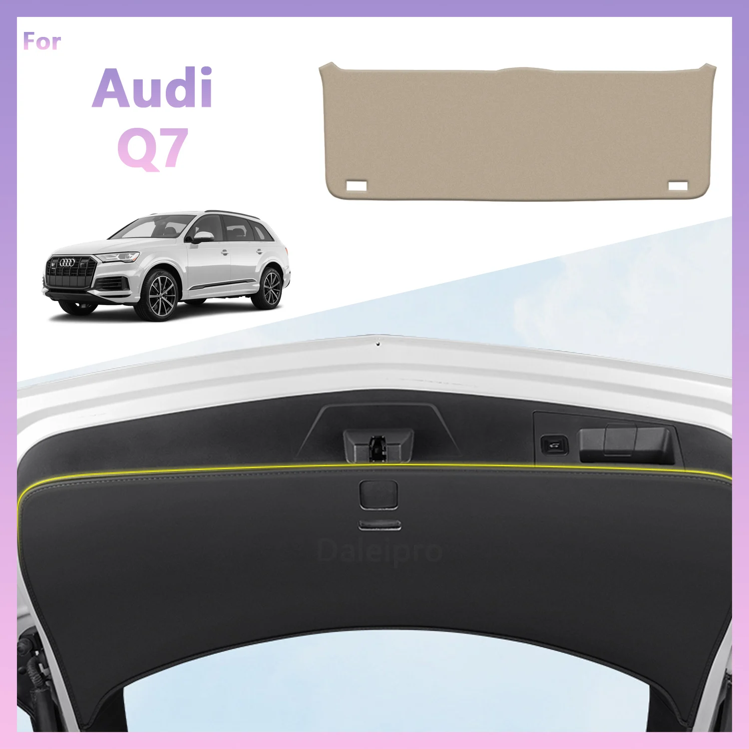 

Для Audi Q7 4M 2016 2017 2018-2025 задний багажник автомобиля, задняя дверь, устойчивый к ударам, царапинам защитный коврик, кожаный декоративный коврик