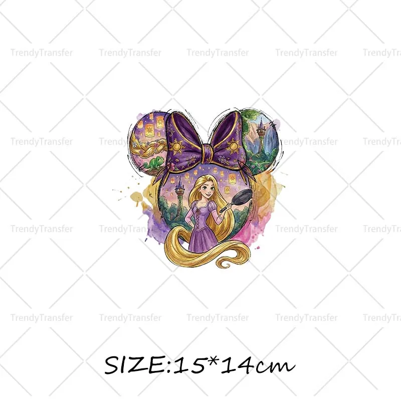 Muis Hoofd Prinses strijktransfers voor kleding, hittepers stickers, thermische patches op T-shirts