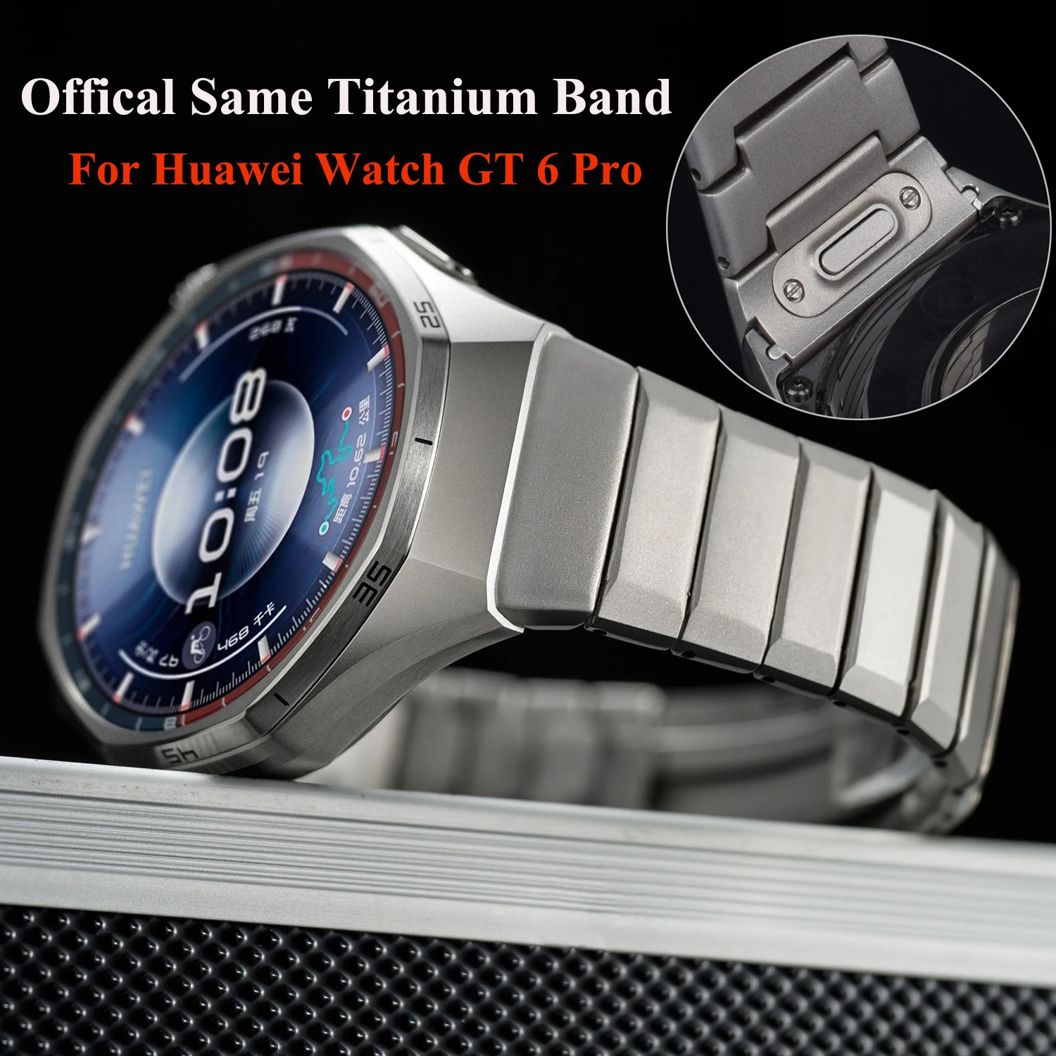

Специализированный роскошный титановый ремешок без зазоров для Huawei Watch GT 6 Pro, металлический браслет для Huawei GT6Pro, 46 мм, изысканный ремешок Correa