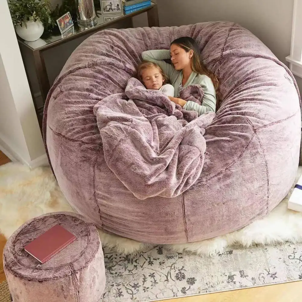 Imagem -03 - Slipcover Gigante Sofá para Feijão Preguiçoso Sofá Capa Acessórios para Móveis Remoção Grossa 150cm Outono Inverno