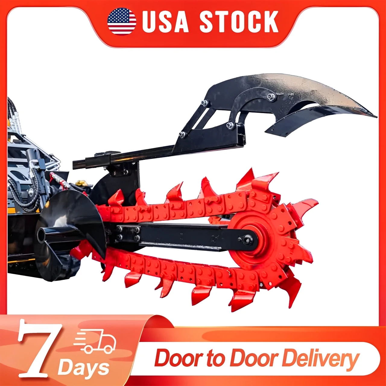 Hydraulic Trencher Skid Steer Loader Attachment for Mini Skid Steer Loader Trench Digger USA Free Shipping