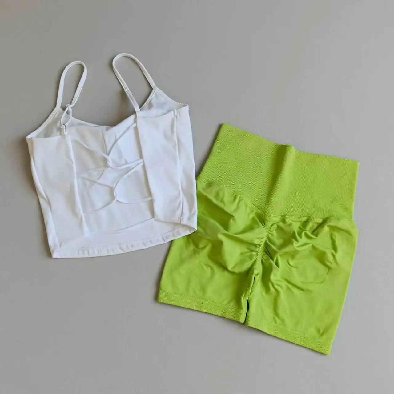 Women's Yoga Clothing Set Beauty Back Suspender Bra High Waist Shorts Peach Hip Lift Belly Control Quick-Drying Fitness Clothes