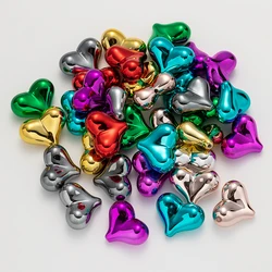 10pcs 17x22mm Acrylic Assorted Heart Beads Kawaii Y2K Loose for Bracelets Necklace DIY Jewelry Christmas Craft Decor Making