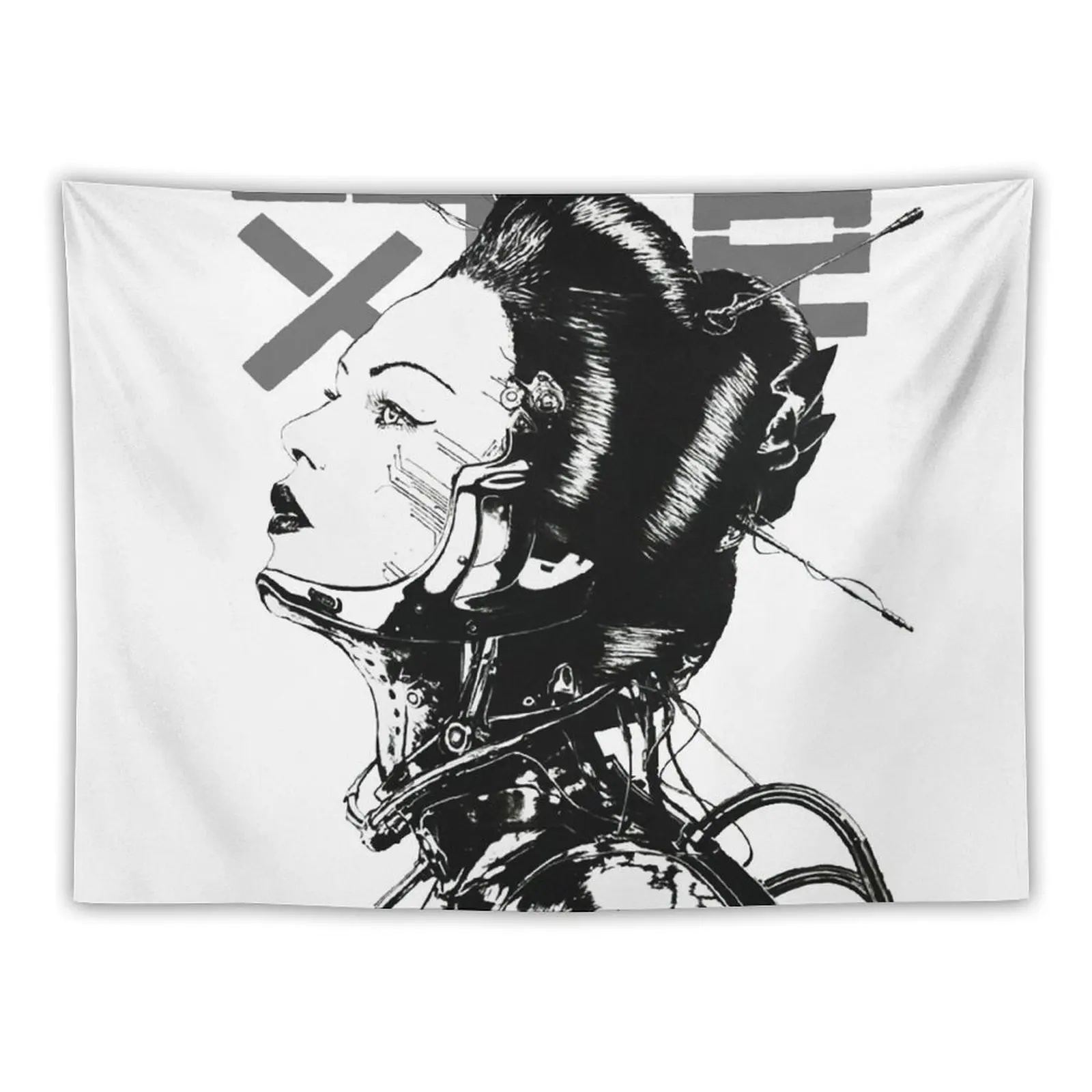 Cyberpunk Girl Vaporwave Aesthetic Tapestry Decoration Wall Custom Wallpapers Home Decor Room Design Tapestry