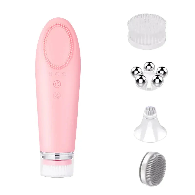 

Beauty Items Sonic Face Cleansing Brush, Silicone Facial Brush Electric Face Cleansing and Eye Hot Compress Beauty Device