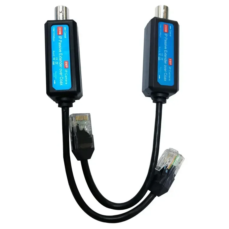 Transmit IP Camera signal over Existing Coaxial Cable at 100Mbps 1-CH Passive IP Extender over Coax