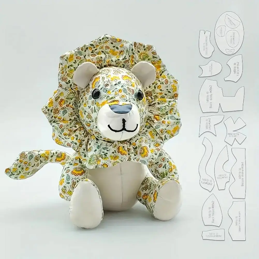 Durable Quilt Measuring Tool Lion Stuffed Sewing Patterns Set with Quilting Ruler Template Diy Craft for Beginners for Fabric