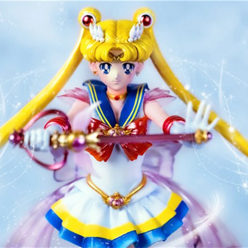 35CM Sailor Moon Anime Tsukino Usagi Glitter Figure Crystal Moon girl Action Figurine PVC Model Decoration Statues Doll Toy Gift