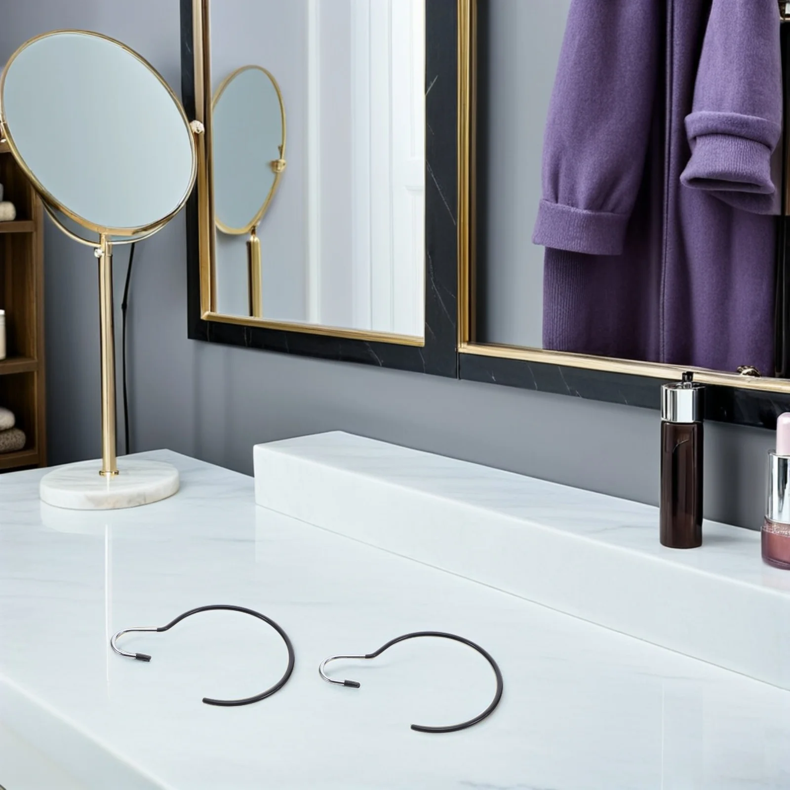 

6Pcs Scarf Holder Organiser Closet Wardrobe Hook Metal Hanging Organizer for Scarves Belts Ties Efficient Storage