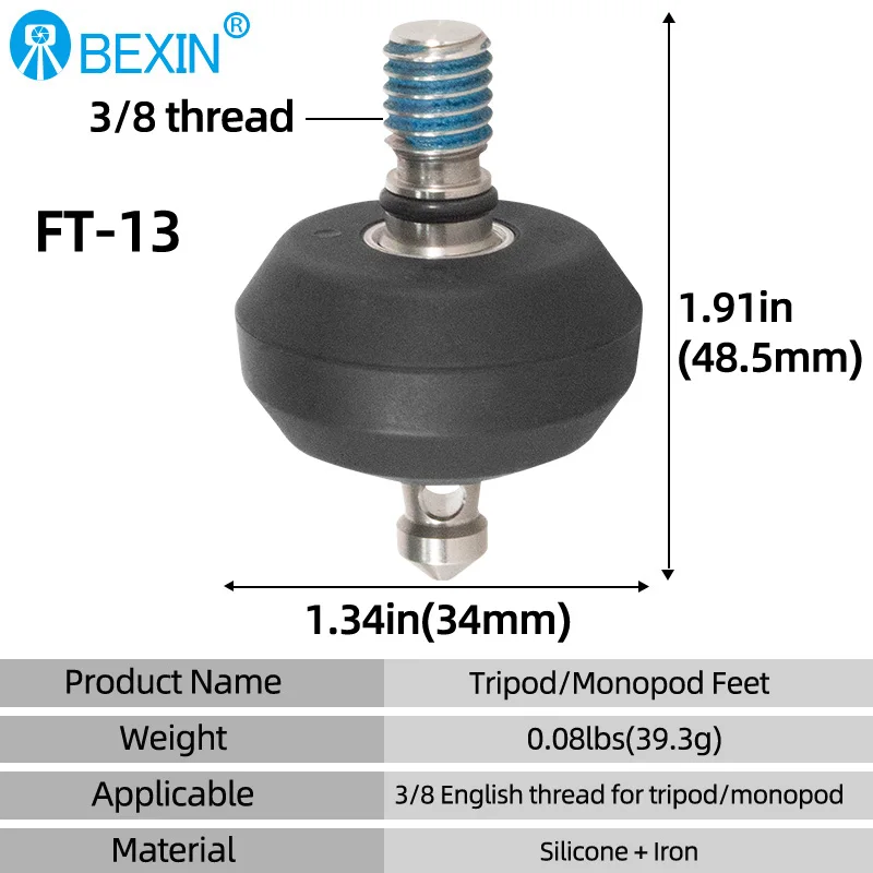 BEXIN Photography Accessories Tripod Foot Screw 3/8" Universal Screw Mini Feet Pad Spike Snow Tray Tripod Feet Pad Mat