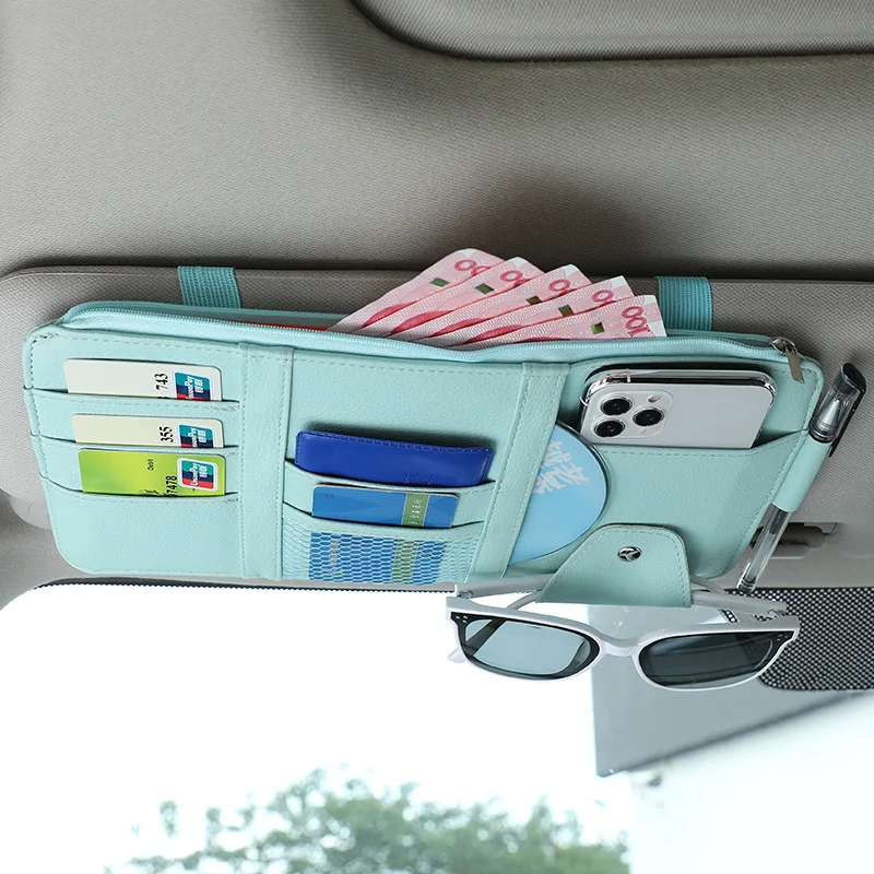 Car Sun Visor Organizer Car Visor Sunglasses Holder for Trucks Interior Car Accessories Visor Organizer for Interior Accessories