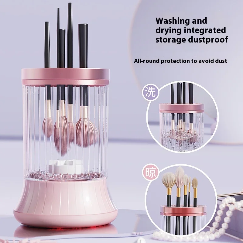 

Multi-functional Lazy - Makeup Brush Cleaner Machine with Wash & Dry Function for Puff Brush Cleaning No Harm