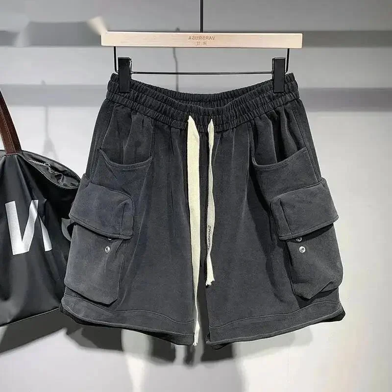 Casual Men's Shorts Trendy Three-dimensional Large Pocket Design Summer New Fashion Versatile Loose Lace-up Pants AE35