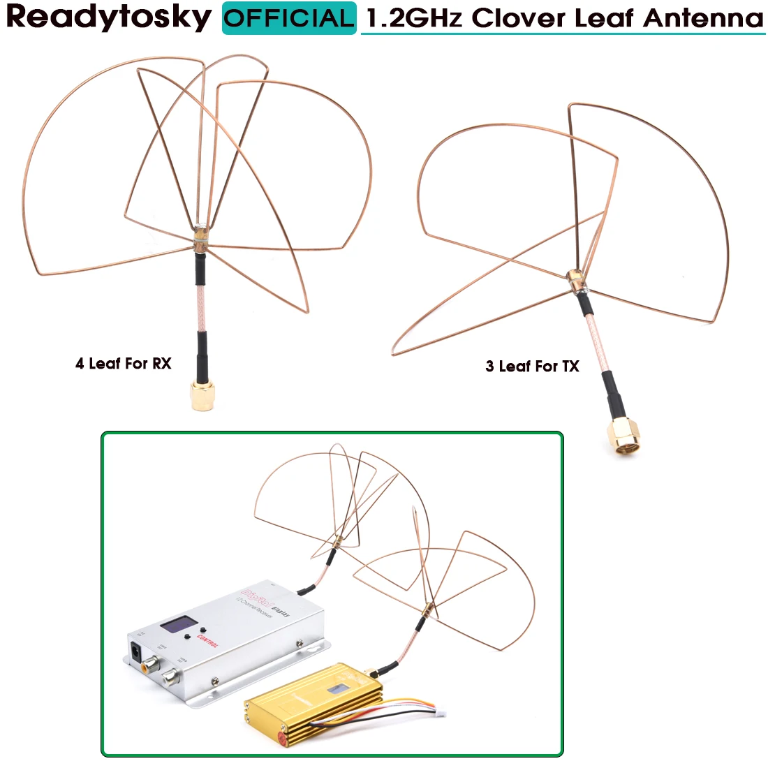 1.2G 1.2GHz RC FPV Clover Leaf Antenna Circular Polarized SMA Male for 1.2Ghz 1.3Ghz Video Transmitter Receiver LawMate Partom