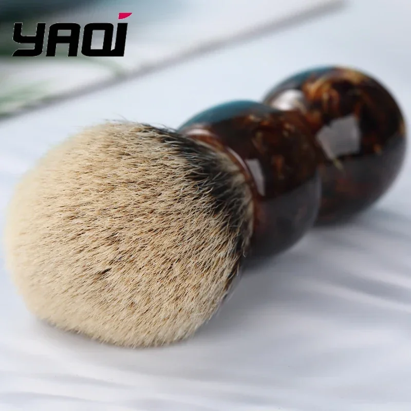 Brocha de afeitar húmeda YAQI Caramel 26MM dos bandas de pelo de tejón hombres cepillos de afeitar húmedos Yaqi