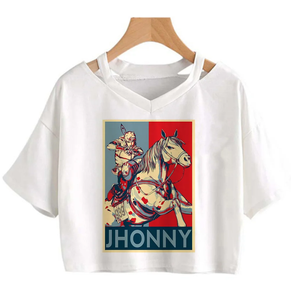 Steel Ball Run Jojo Bizarre Adventure crop top women gothic goth cutecore t-shirt party harajuku funny jojifuku baddie