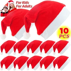 Adults Kids Christmas Hats Non-woven Fabric Santa Claus Xmas Hats Cap Merry Christmas New Year Party Festival Decoration Gifts