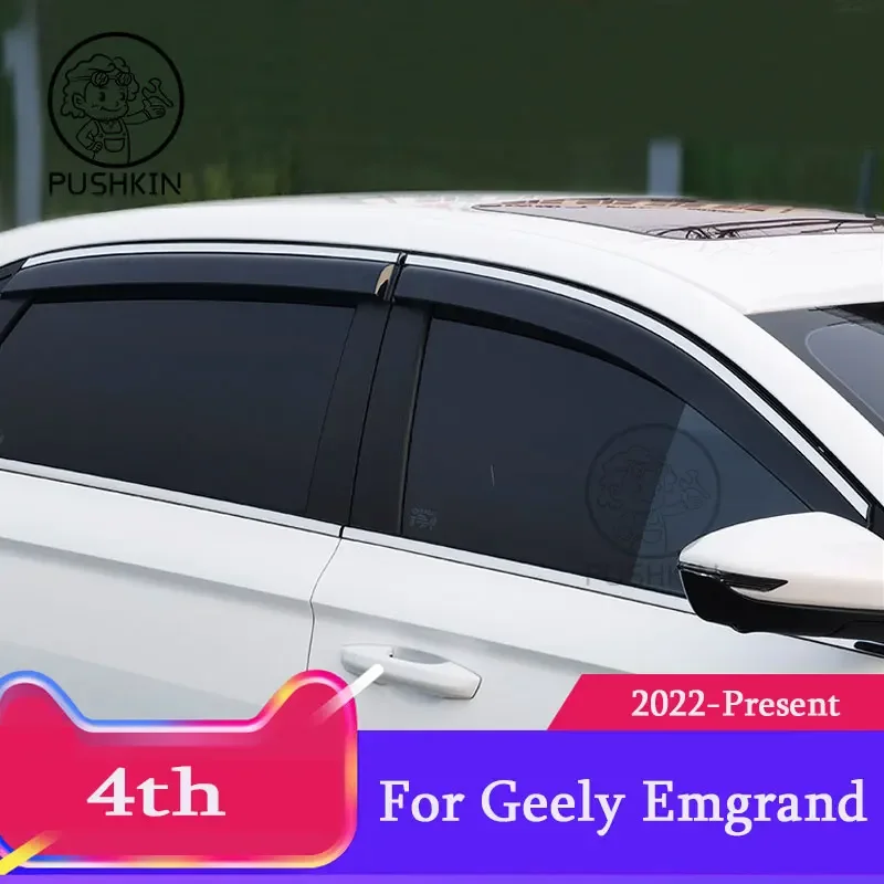 For Geely Emgrand 4th 2022 2023 Decorate Chrome Window Pillar Strip Cover Trim Stainless Steel Accessories