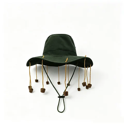 Australian Cork Hat Wide Brim 65% Cotton Blend Sun Hat With Chin Cord Aussie Folk Novelty Party Costume Souvenir Hat