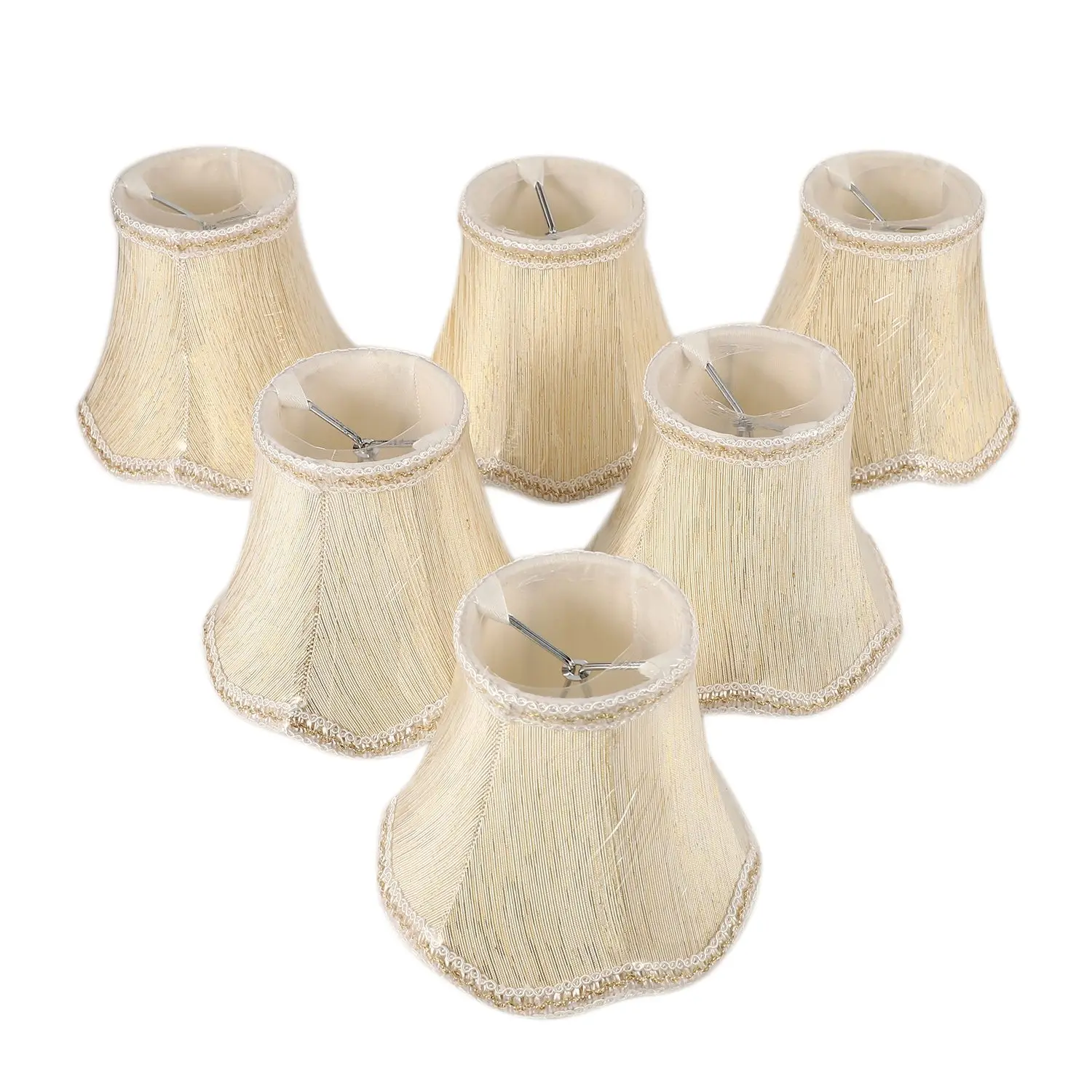 

Set of 6 Chandelier Shades,ONLY for Candle Bulbs,Clip-On Fitter Lamp Shades