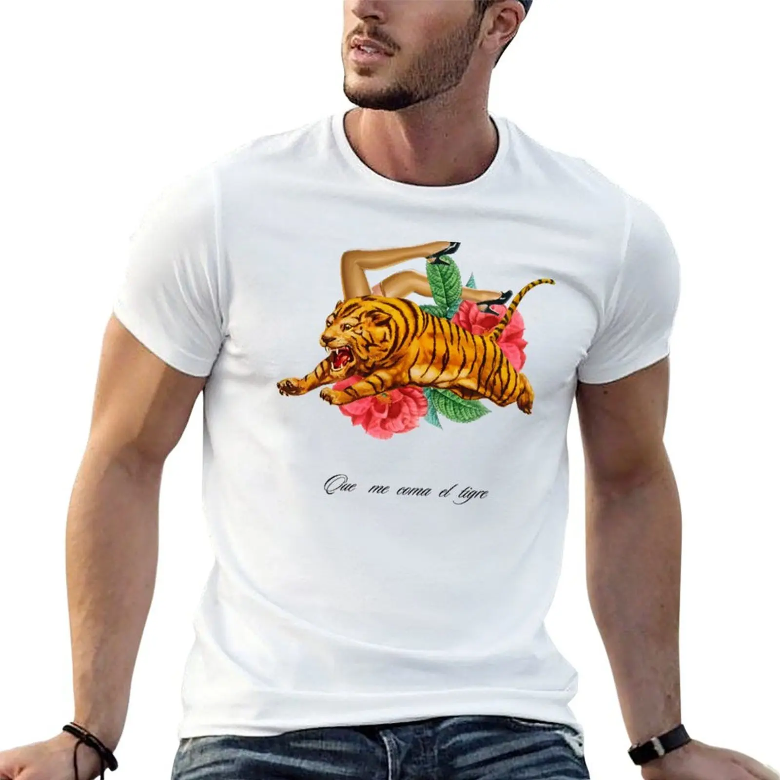 que me coma el tigre (Lola Flores) Camiseta clásica T-Shirt customs design your own Man t-shirt clothing for men