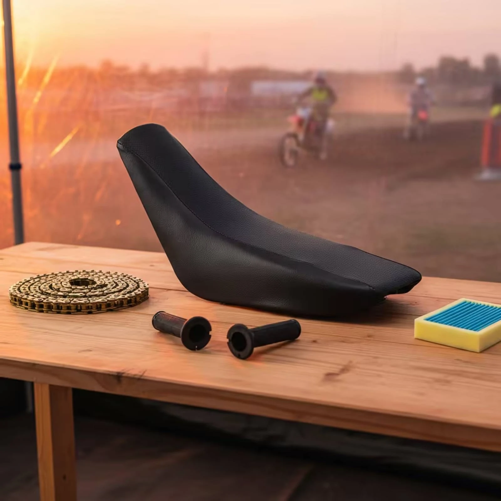 Dirt Bike Seat Molded Motorcycle Seat with Textured Surface Motorcycle Saddle Slimline Heavy Duty for Riders